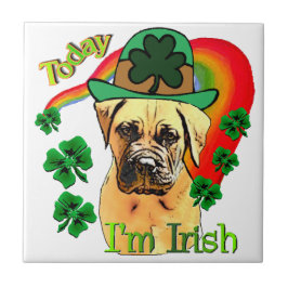 Bullmastiff St Patricks Day Fliese