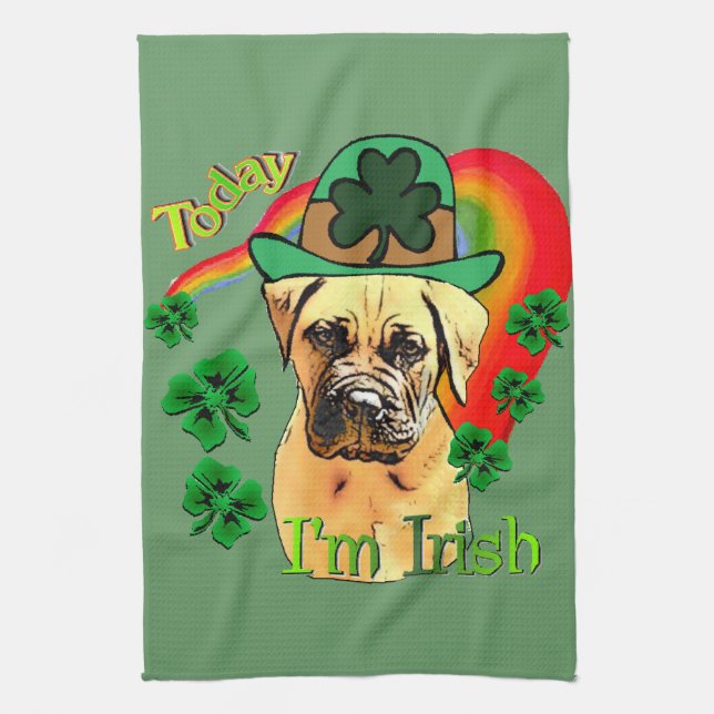 Bullmastiff St Patricks Day Handtuch (Vertikal)