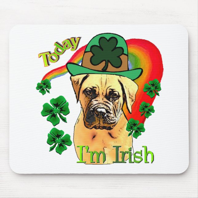 Bullmastiff St Patricks Day Mousepad (Vorne)