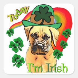 Bullmastiff St Patricks Day Quadratischer Aufkleber