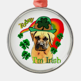 Bullmastiff St Patricks Day Silbernes Ornament