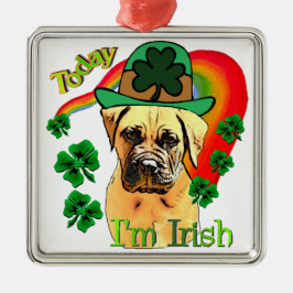 Bullmastiff St Patricks Day Silbernes Ornament