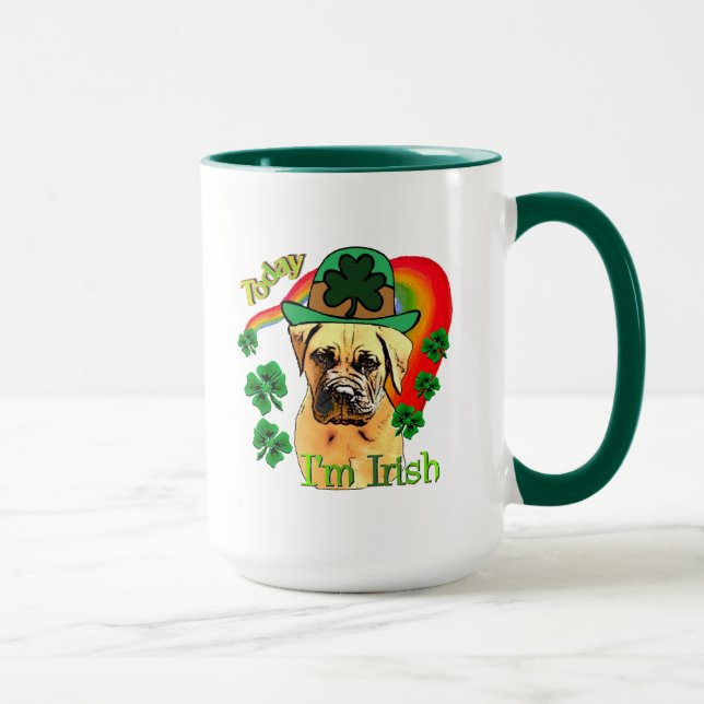 Bullmastiff St Patricks Day Tasse (Rechts)