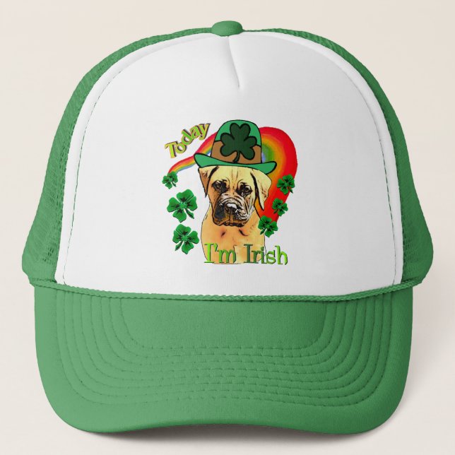 Bullmastiff St Patricks Day Truckerkappe (Vorderseite)