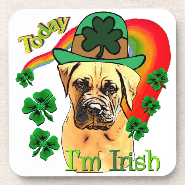 Bullmastiff St Patricks Day Untersetzer (Vorderseite)