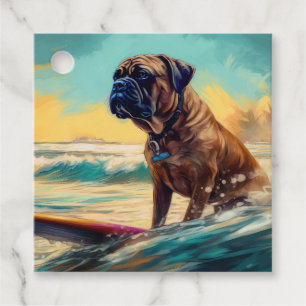 Bullmastiff-Strand-Surfing-Malerei Geschenkanhänger
