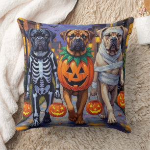 Bullmastiff-Süßigkeiten-sammeln-Halloween-Kostüme Kissen
