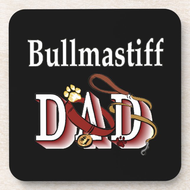 Bullmastiff Vater Getränkeuntersetzer (Vorderseite)