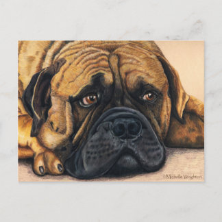 Bullmastiff Wart - Hundebüt Art Postkarte