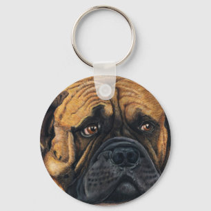 Bullmastiff wartete - Hundezucht-Kunst Schlüsselanhänger