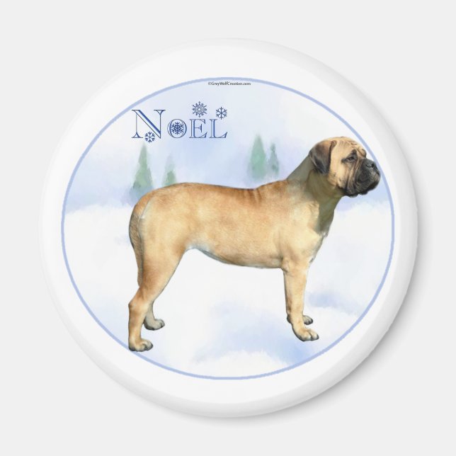 Bullmastiff Weihnachten Magnet (Vorne)