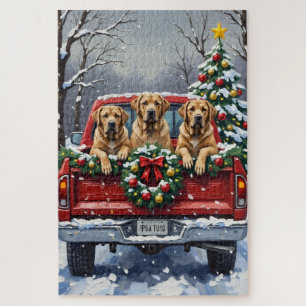 Bullmastiff Weihnachten Rotes Lastwagen Ferien Puzzle