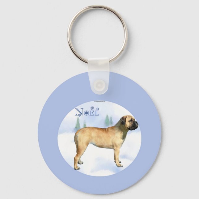 Bullmastiff Weihnachten Schlüsselanhänger (Vorderseite)