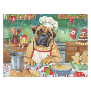 Bullmastiff-Weihnachtsbäckerei: Festliches Weihnac Tischdecke