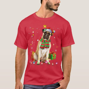 Bullmastiff Weihnachtsbaum Weihnachten Lichter Wei T-Shirt