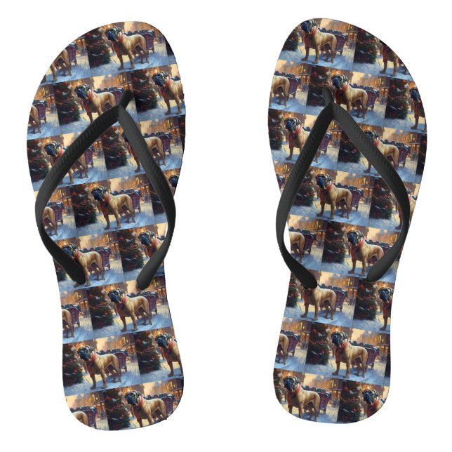 Bullmastiff Weihnachtsfeiertage Flip Flops (Fußbett)