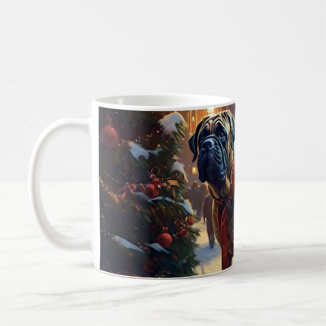 Bullmastiff Weihnachtsfeiertage Kaffeetasse (Links)