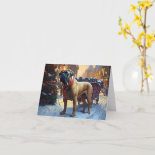 Bullmastiff Weihnachtsfeiertage Karte