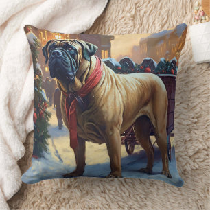 Bullmastiff Weihnachtsfeiertage Kissen