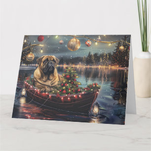 Bullmastiff Weihnachtsfest Reise Karte