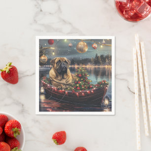 Bullmastiff Weihnachtsfest Reise Serviette