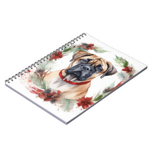 Bullmastiff Weihnachtsmann Festliche Jungfrau Notizblock