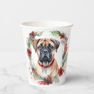 Bullmastiff Weihnachtsmann Festliche Jungfrau Pappbecher