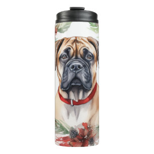 Bullmastiff Weihnachtsmann Festliche Jungfrau Thermosbecher