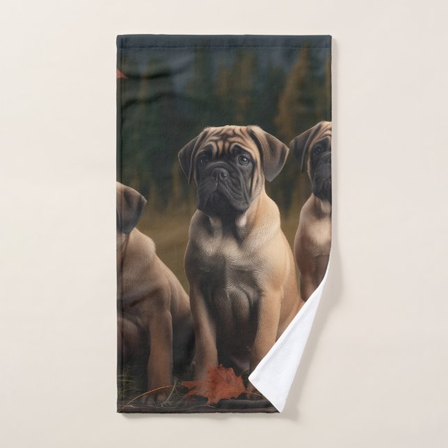 Bullmastiff Welpe Autumn Delight Pumpen Badhandtuch Set (Handtuch)
