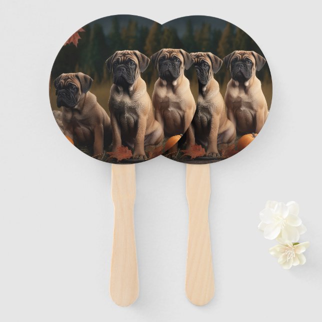 Bullmastiff Welpe Autumn Delight Pumpen Fächer (Vorne und Hinten)