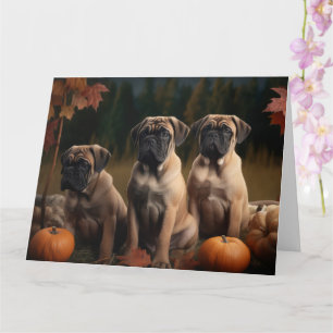 Bullmastiff Welpe Autumn Delight Pumpen Karte