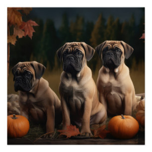 Bullmastiff Welpe Autumn Delight Pumpen Poster