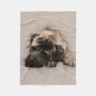 Bullmastiff Welpen-Skizze Fleecedecke