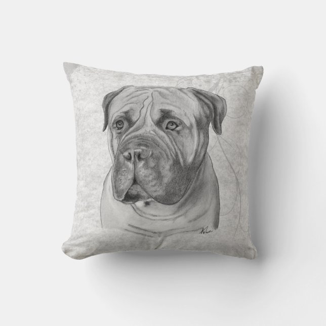 Bullmastiff Zeichnen Kissen (Vorderseite)