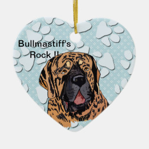 Bullmastiffs Felsen!! - Brindle Gesicht Keramikornament