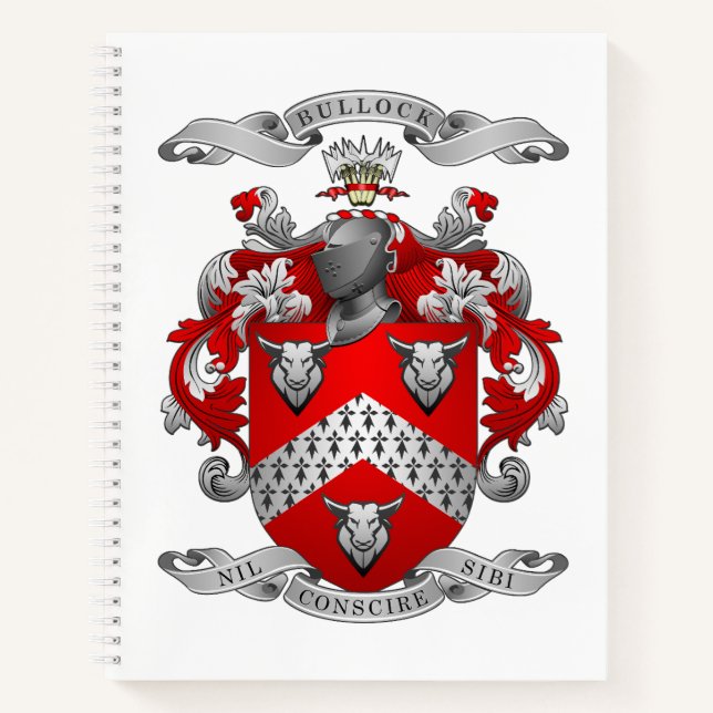 Bullock Wappen Spiral Notebook Notizbuch (Vorderseite)
