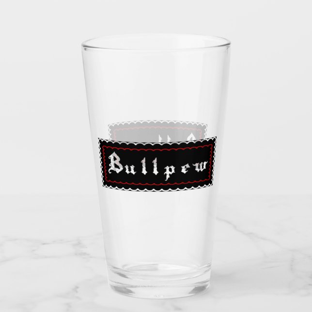 Bullpew-Burnout-Namensschild Glas (Vorderseite)