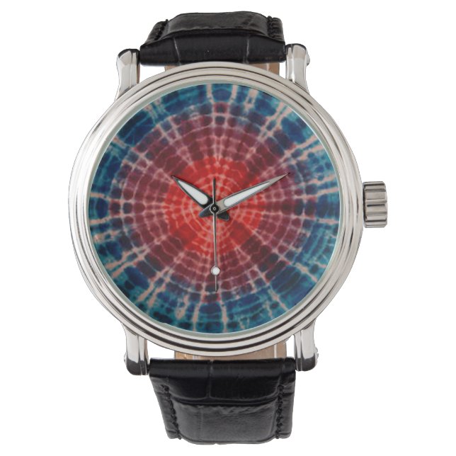 Bulls Eye Gefärbte Krawatte Armbanduhr (Vorderseite)