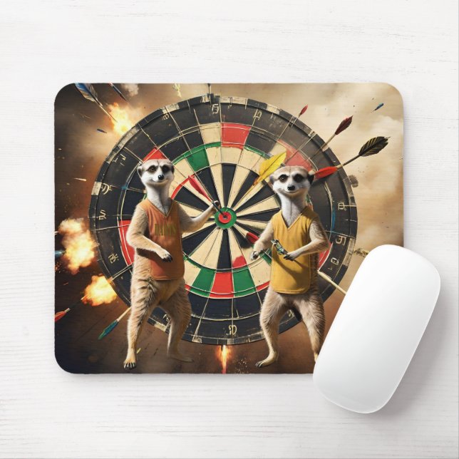 Bullseye Burrow: Meerkat Dart League, Mousepad (Mit Mouse)