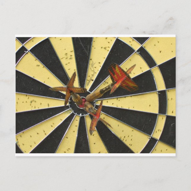 Bullseye Dart Board Postkarte (Vorderseite)