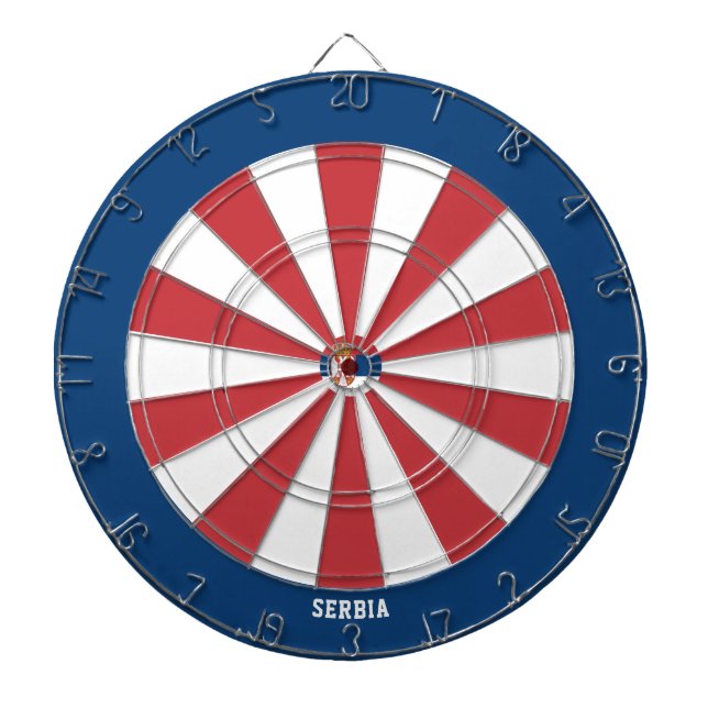 Bullseye der serbischen Flagge Dartscheibe (vorne)