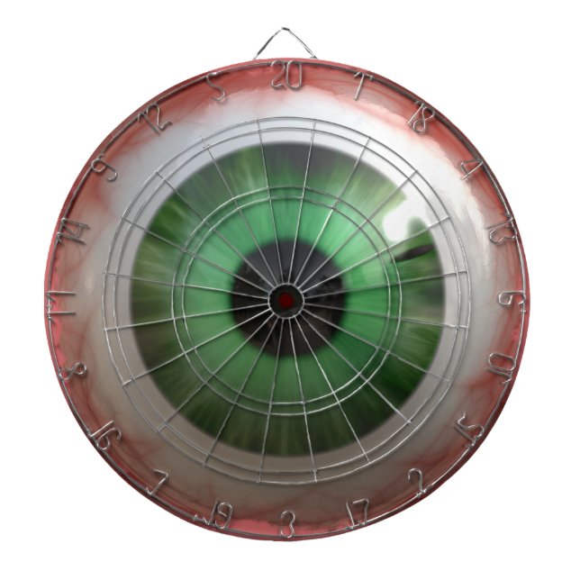 BULLSEYE Funny, Freaky Green Eyeball Dartboard Dartscheibe (vorne)