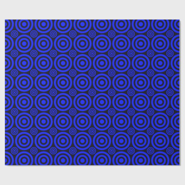 Bullseye-Gift Wrap-Blue-Black Geschenkpapier (Flach)