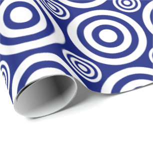 Bullseye-Gift Wrap-Blue-White Geschenkpapier
