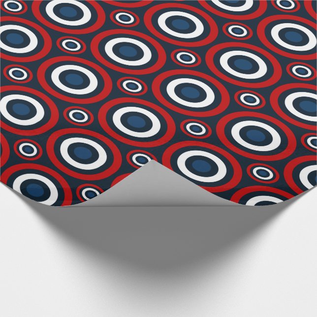 Bullseye-Gift Wrap-Red, White, Blue 2 Geschenkpapier (Ecke)