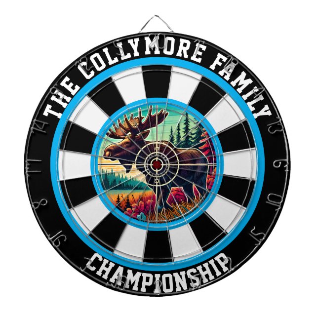 Bullseye Moose in Forest Art" Dartscheibe (vorne)