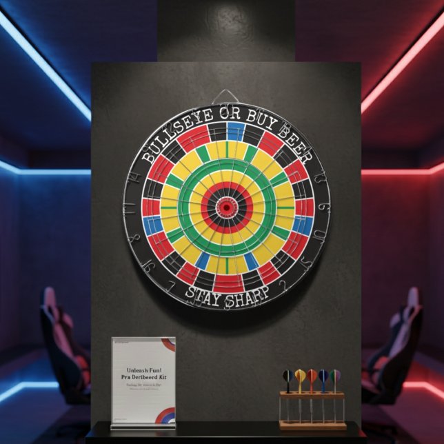 Bullseye or Buy Beer Funny Dartboard Wall Game Dartscheibe (Von Creator hochgeladen)