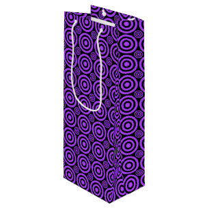 Bullseye-WINE-GIFT-BAG, Lila-schwarz Geschenktüte Für Weinflaschen
