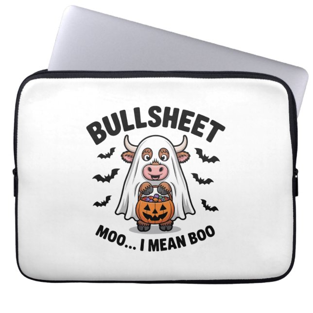 BULLSHEET Halloween Cute Cow in Ghost Laptopschutzhülle (Vorderseite)