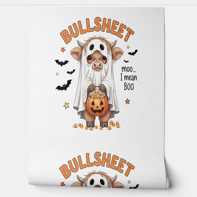 Bullsheet Highland Cow Funny Ghost Tapete (Abrollen)